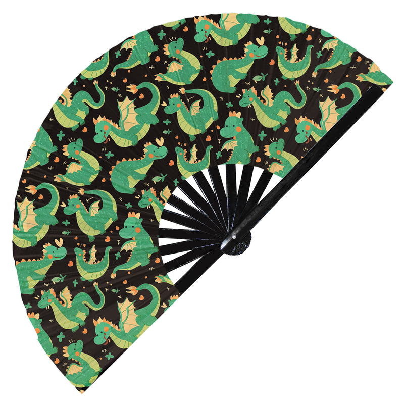 Cute Dragon Pattern Bamboo Hand Fan