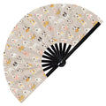 Cute French Bulldog Pattern Bamboo Hand Fan