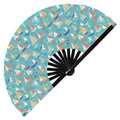 Cute Boat Pattern Bamboo Hand Fan