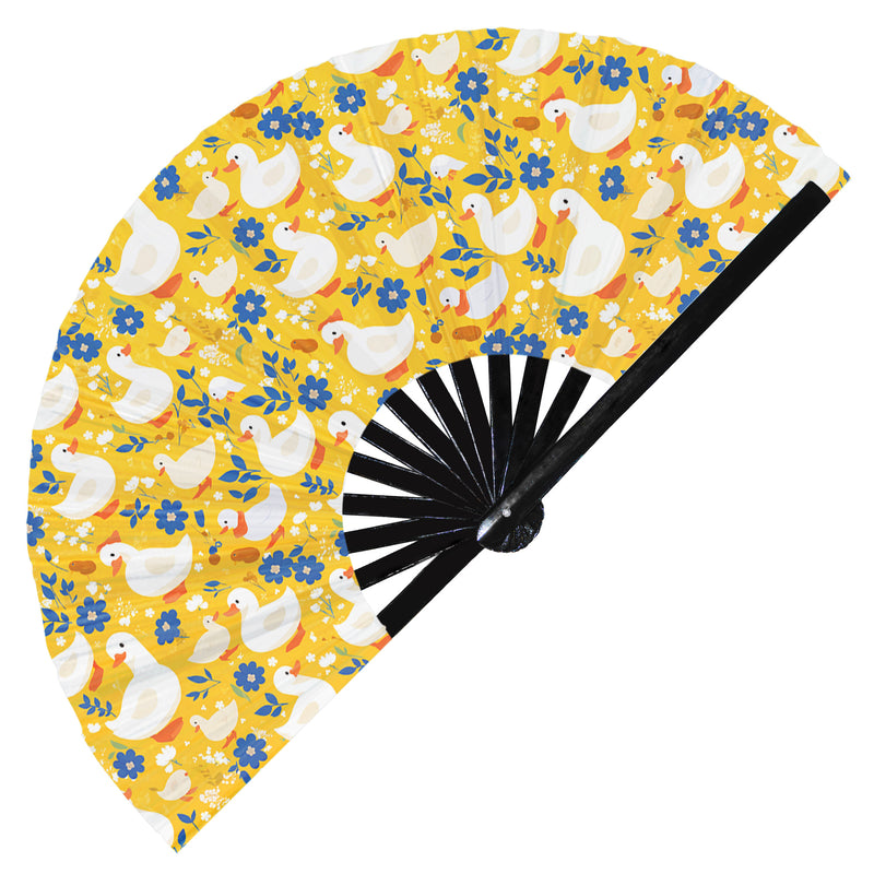 Cute Duck Pattern Bamboo Hand Fan