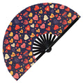 Cute Heart Pattern Valentines Bamboo Hand Fan