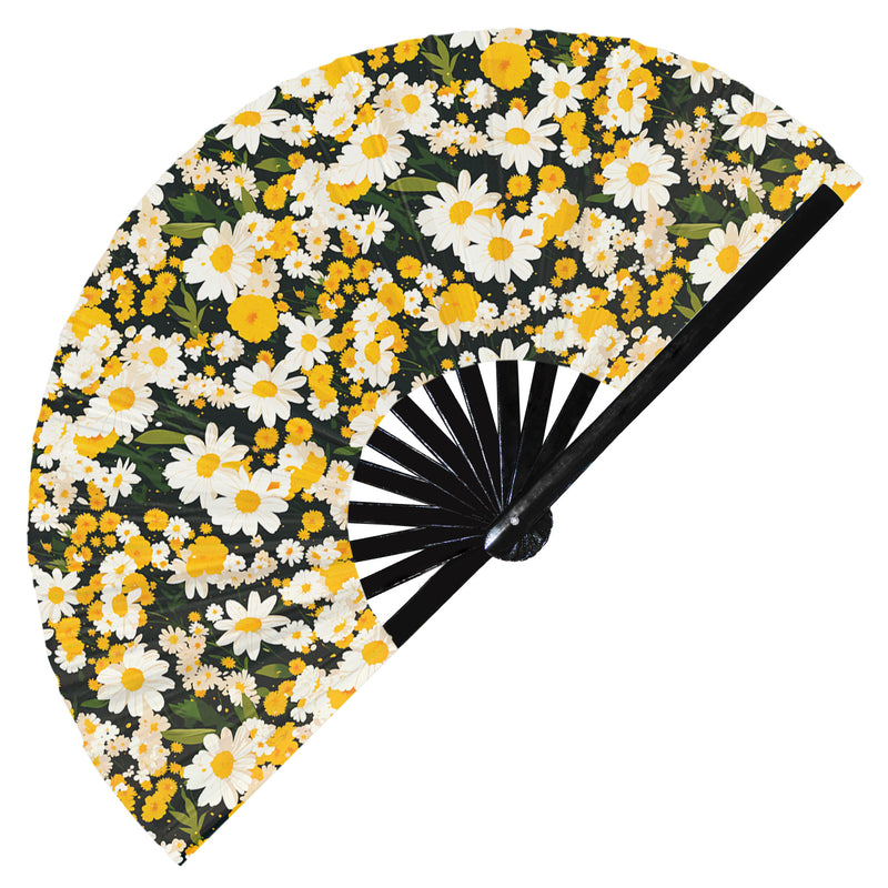 Cute Daisy Pattern Bamboo Hand Fan