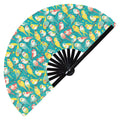 Cute Parrot Pattern Bamboo Hand Fan