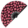 Cute Lips Pattern Bamboo Hand Fan