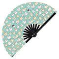 Cute Dog Pattern Bamboo Hand Fan