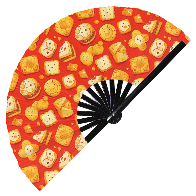 Cute Cookies Pattern Bamboo Hand Fan