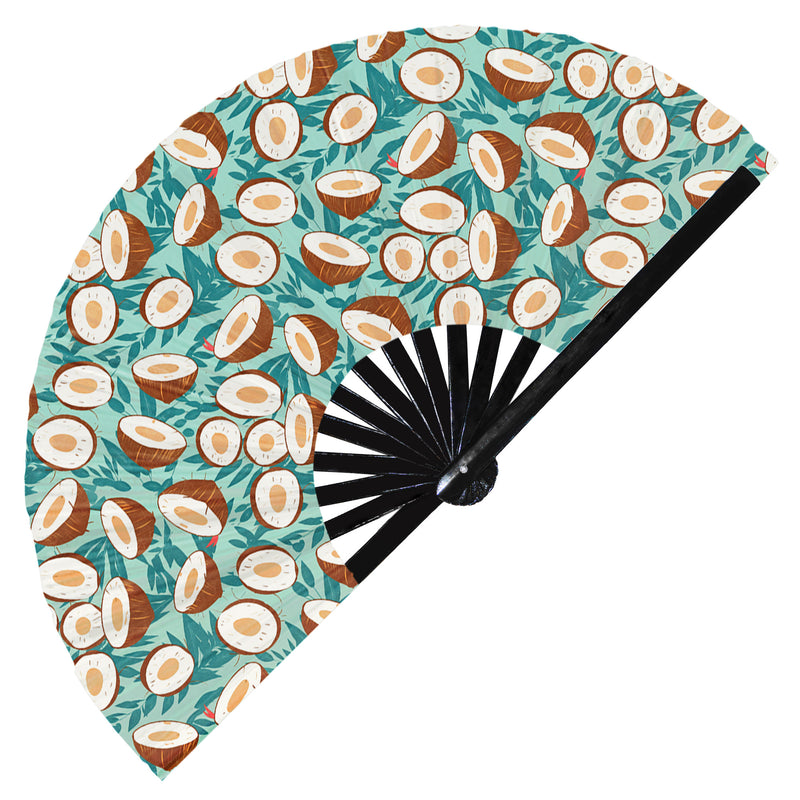 Cute Coconut Pattern Bamboo Hand Fan