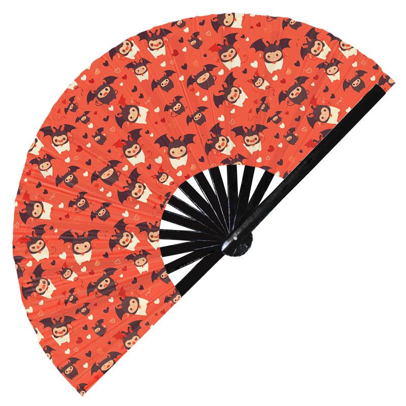 Cute Devil Pattern Bamboo Hand Fan