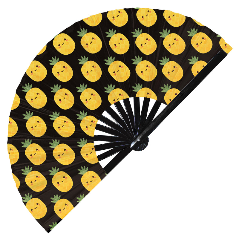 Cute Pineapple Pattern Bamboo Hand Fan