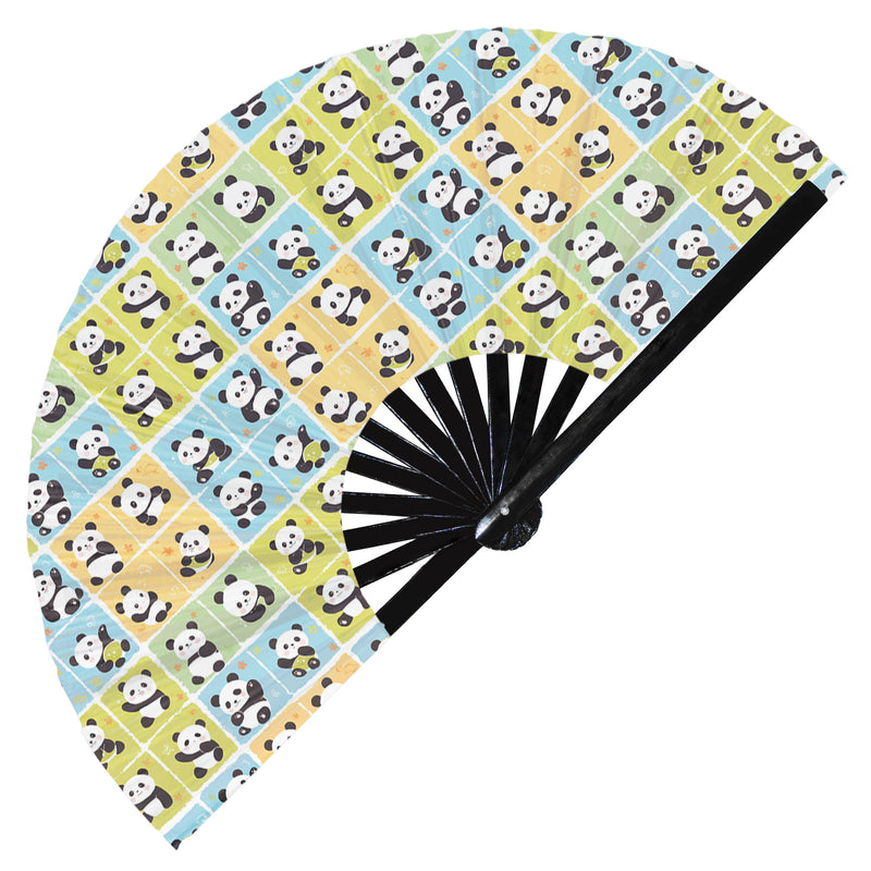 Cute Panda Pattern Bamboo Hand Fan