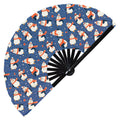 Cute Penguin Pattern Bamboo Hand Fan