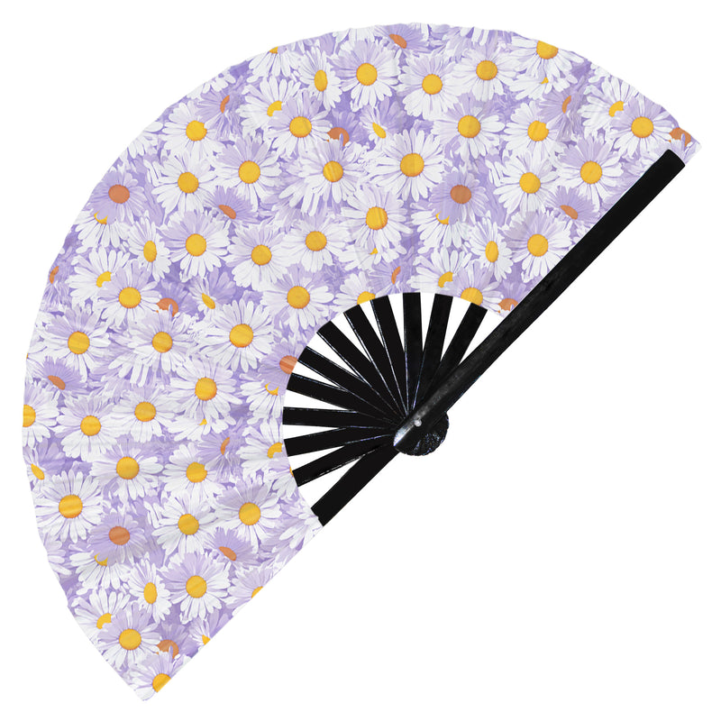 Cute Daisy Pattern Bamboo Hand Fan