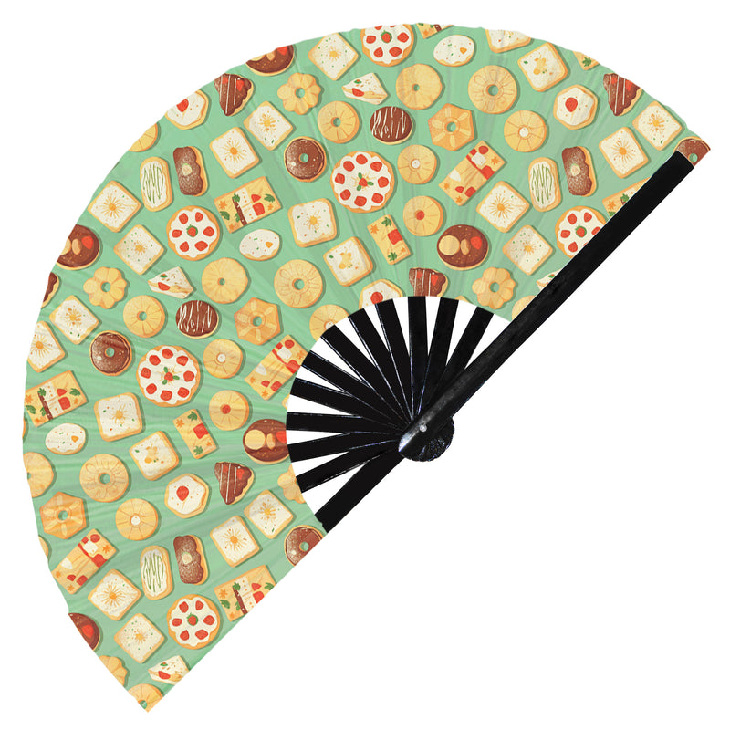 Cute Cookies Pattern Bamboo Hand Fan