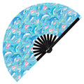 Cute Dolphin Pattern Bamboo Hand Fan