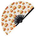 Cute Burger Pattern Bamboo Hand Fan