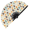 Cute Dog Pattern Bamboo Hand Fan