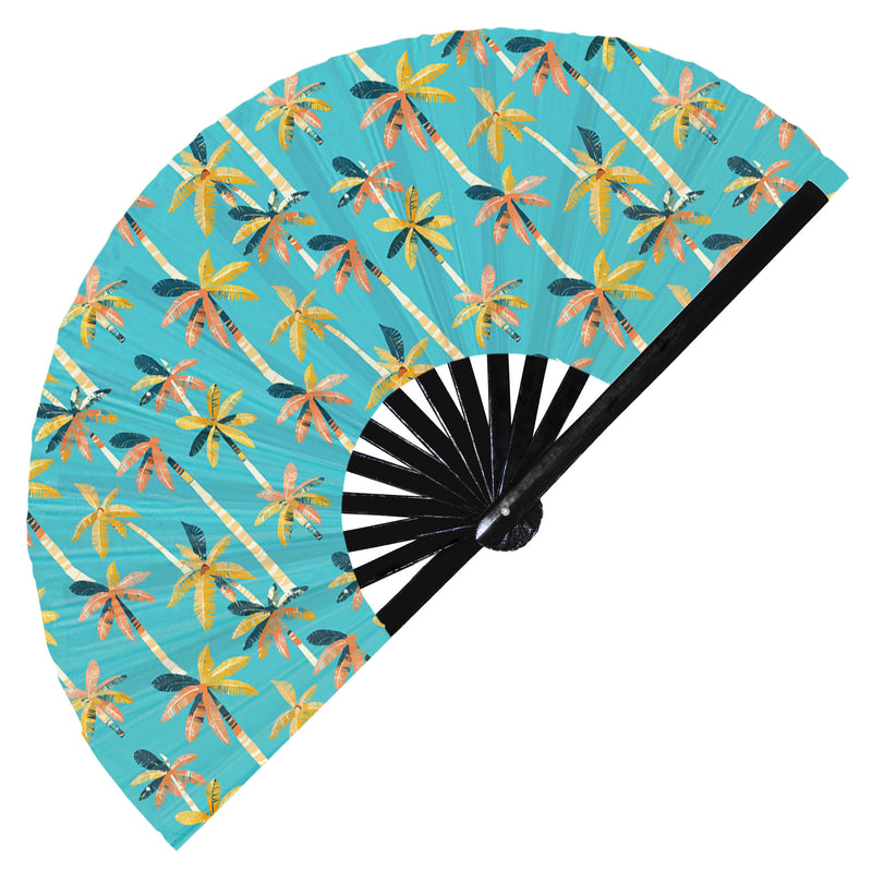 Cute Palm Trees Pattern Bamboo Hand Fan