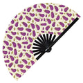 Cute Eggplant Pattern Bamboo Hand Fan