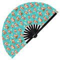 Cute Monkey Pattern Bamboo Hand Fan