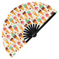 Cute Ice Cream Pattern Bamboo Hand Fan