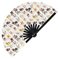 Cute French Bulldog Pattern Bamboo Hand Fan