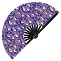 Cute Eggplant Pattern Bamboo Hand Fan