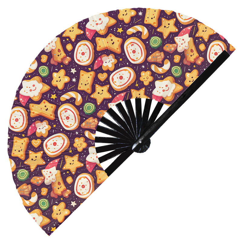 Cute Cookies Pattern Bamboo Hand Fan