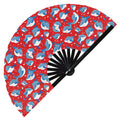 Cute Dolphin Pattern Bamboo Hand Fan