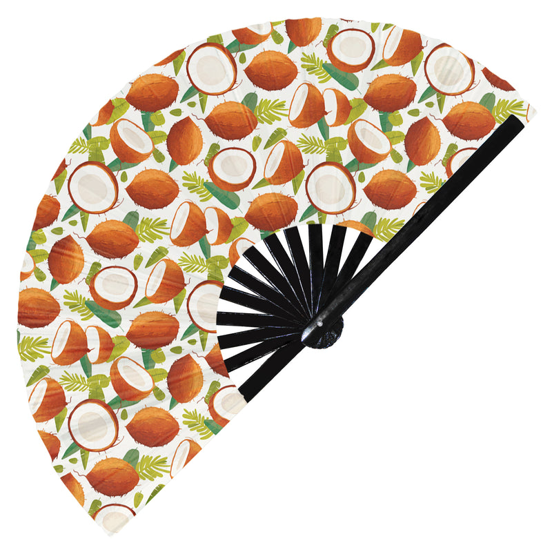 Cute Coconut Pattern Bamboo Hand Fan