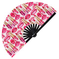 Cute Lipstick Pattern Bamboo Hand Fan