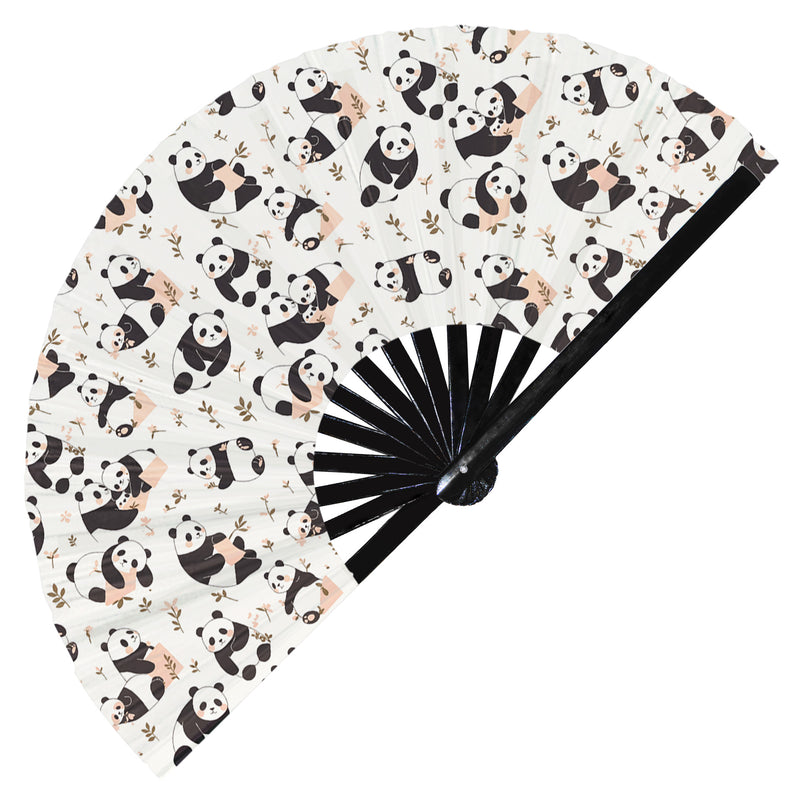 Cute Panda Pattern Bamboo Hand Fan