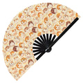 Cute Hamster Pattern Bamboo Hand Fan