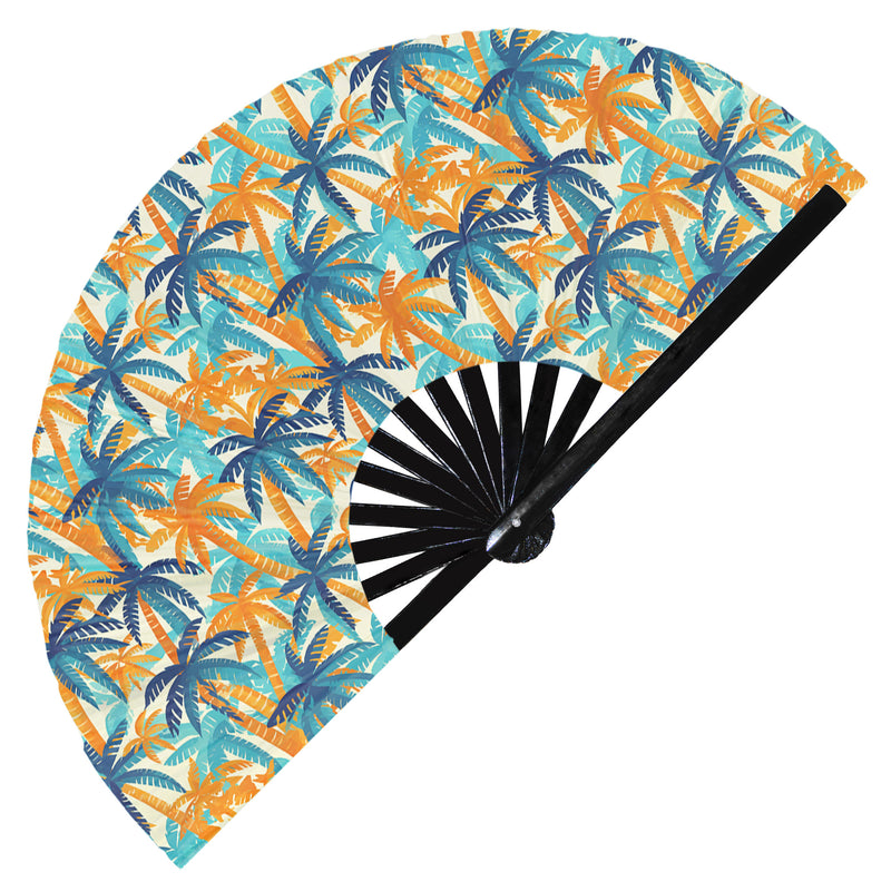 Cute Palm Trees Pattern Bamboo Hand Fan