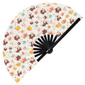 Cute Cow Pattern Bamboo Hand Fan