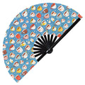 Cute Coffee Pattern Bamboo Hand Fan