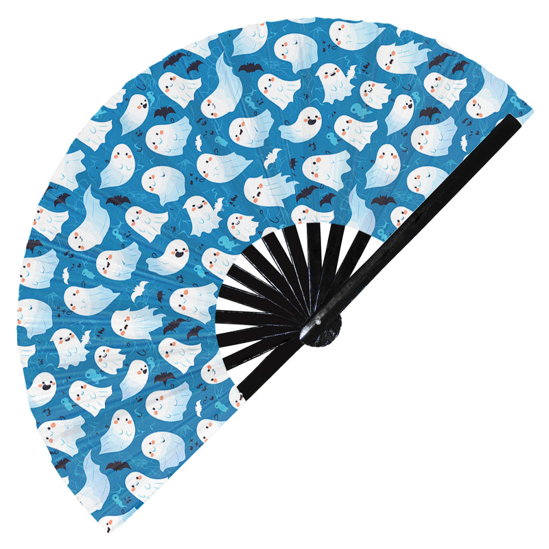 Cute Ghost Pattern Halloween Bamboo Hand Fan