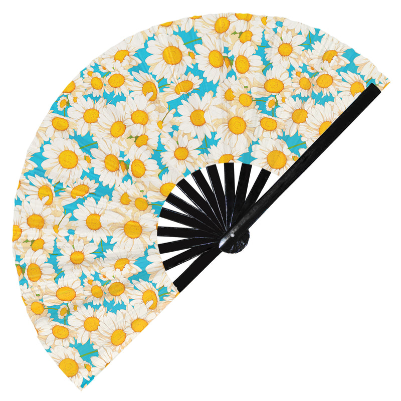 Cute Daisy Pattern Bamboo Hand Fan