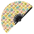 Cute Pigeon Pattern Bamboo Hand Fan