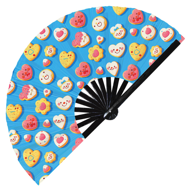 Cute Cookies Pattern Bamboo Hand Fan