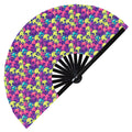 Cute Big Head Alien Pattern Bamboo Hand Fan