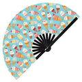 Cute Ice Cream Pattern Bamboo Hand Fan