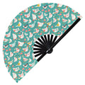 Cute Pigeon Pattern Bamboo Hand Fan