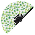 Cute Marijuana Weed Pattern Bamboo Hand Fan