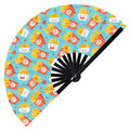 Cute Fries Pattern Bamboo Hand Fan