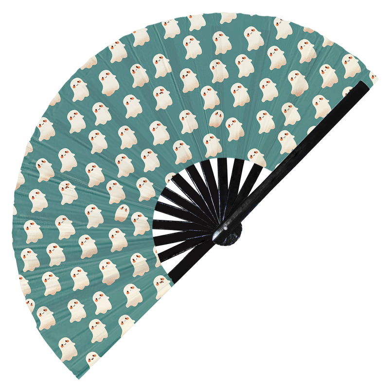 Cute Ghost Pattern Halloween Bamboo Hand Fan