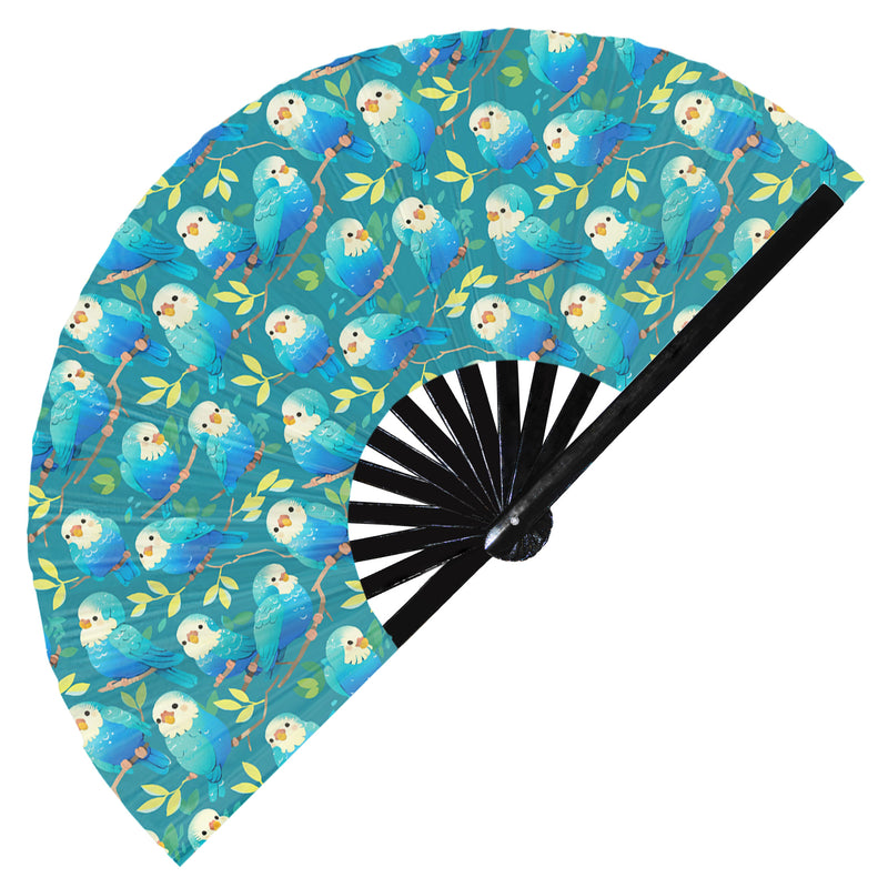 Cute Parrot Pattern Bamboo Hand Fan