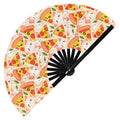 Cute Pizza Pattern Bamboo Hand Fan