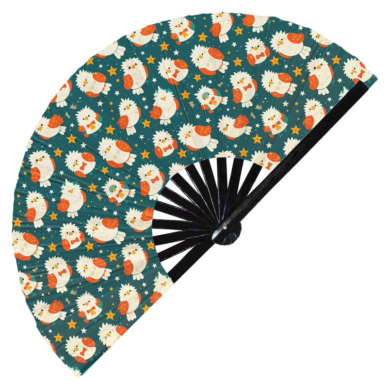 Cute Eagle Pattern Bamboo Hand Fan