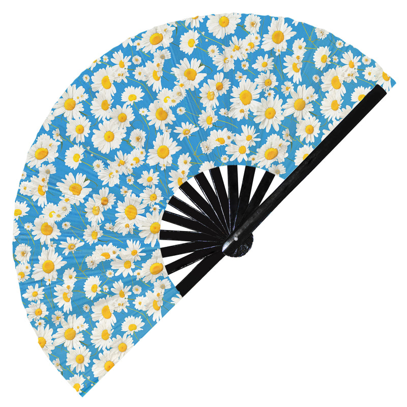 Cute Daisy Pattern Bamboo Hand Fan