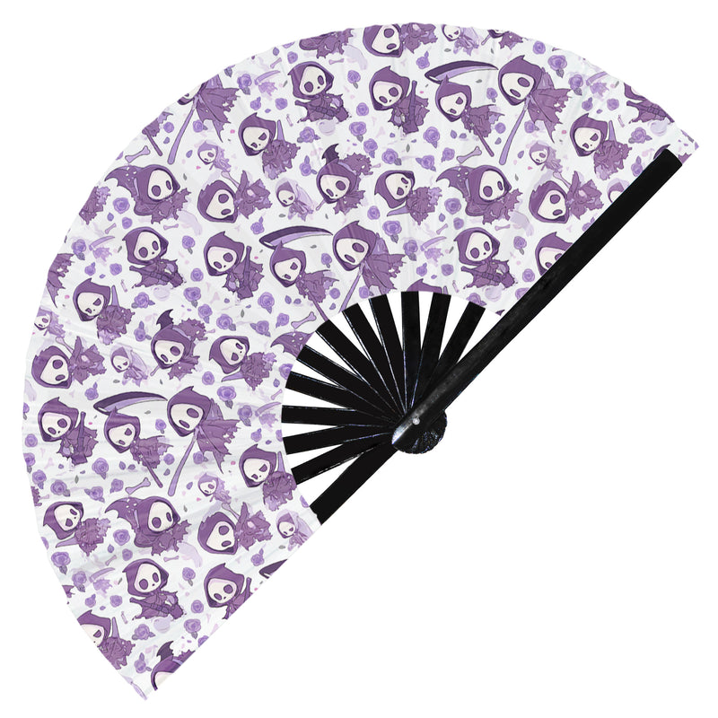 Cute Grim Reaper Pattern Halloween Bamboo Hand Fan